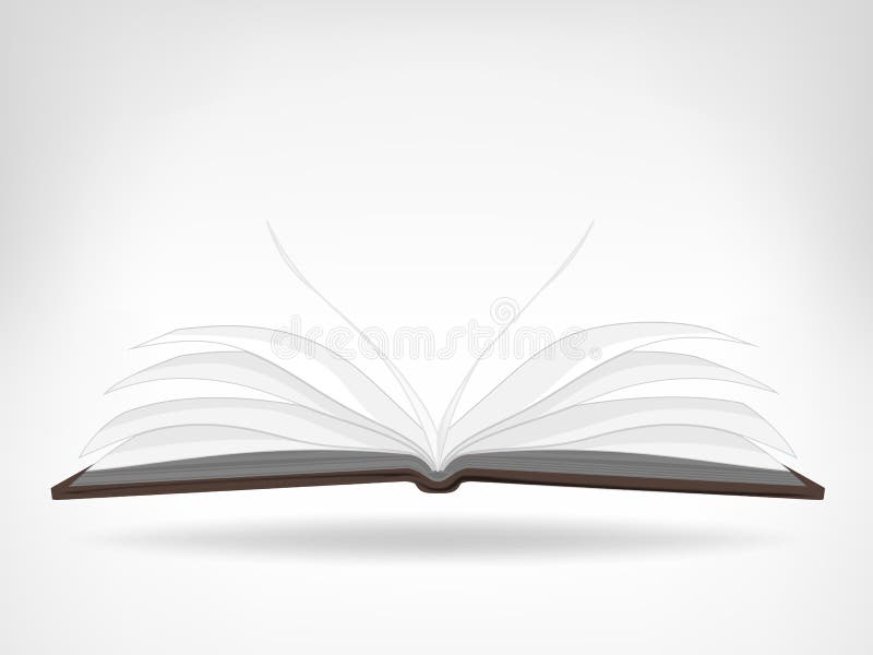 Abra o objeto isolado vazio da opinião lateral do livro ilustração stock Abra o objeto isolado vazio da opinião lateral do livro ilustração stock
