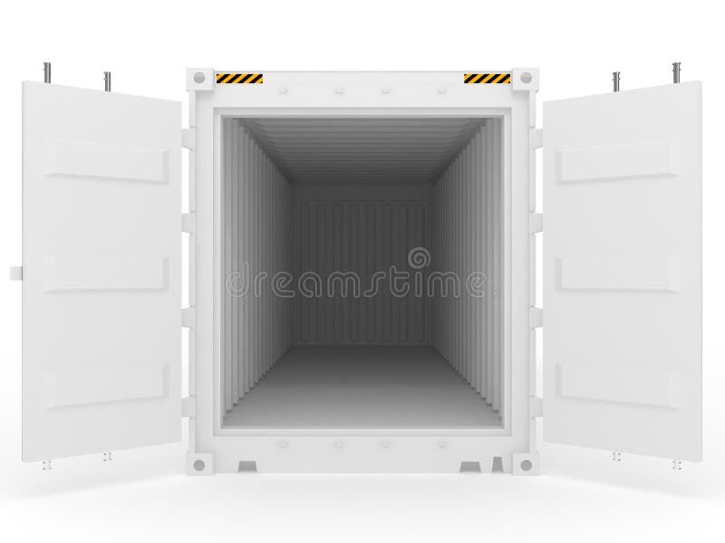 Open white cargo container (more variants on my portfolio). Open white cargo container (more variants on my portfolio)