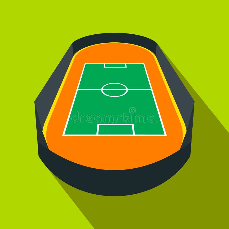 Abra o ícone liso do campo de futebol ilustração royalty free Abra o ícone liso do campo de futebol ilustração royalty free