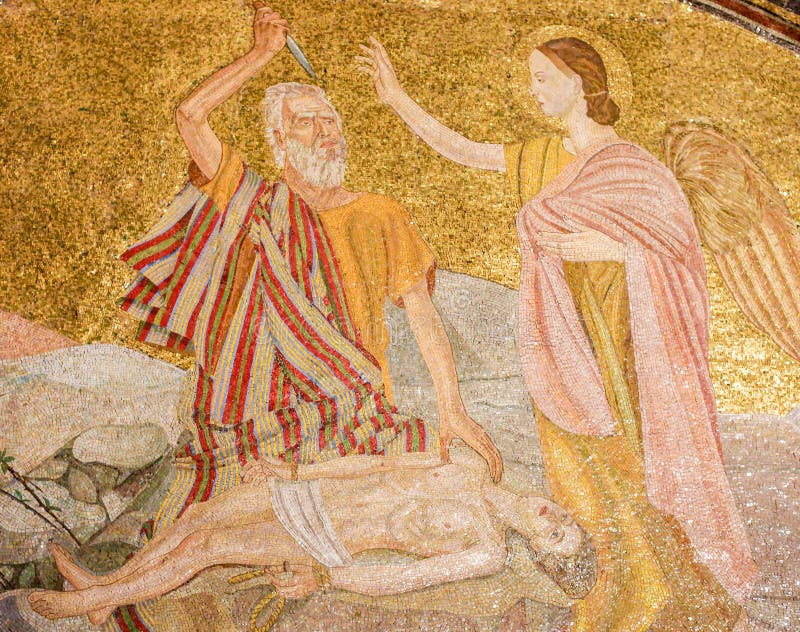 Abraham ed il grippaggio di Isaac - mosaico a Gerusalemme