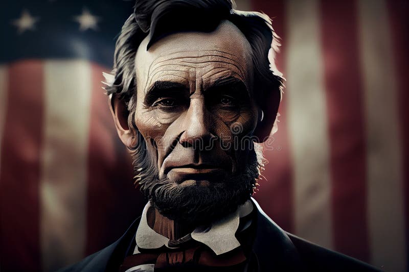 Abraham Lincoln and American flag, 4th of July, Civil War, united states president. Happy 4th of July USA Independence Day greeting card with waving american national flag.High quality illustration. Abraham Lincoln and American flag, 4th of July, Civil War, united states president. Happy 4th of July USA Independence Day greeting card with waving american national flag.High quality illustration.