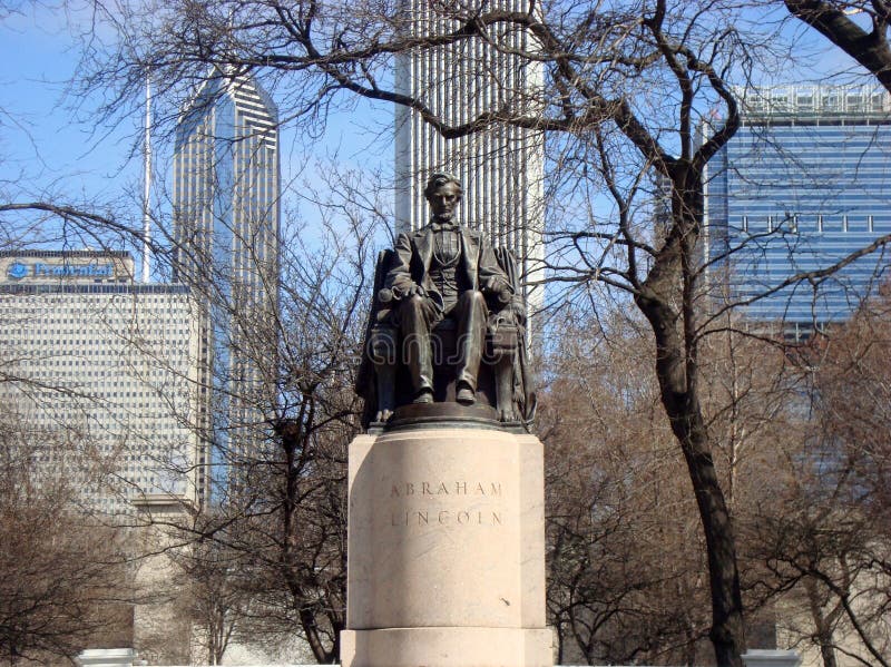 Abraham Lincoln Monument Grant Park Chicago fotografia stock Abraham Lincoln Monument Grant Park Chicago fotografia stock