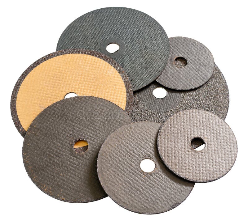Abrasive disks for metal cutting stock image
