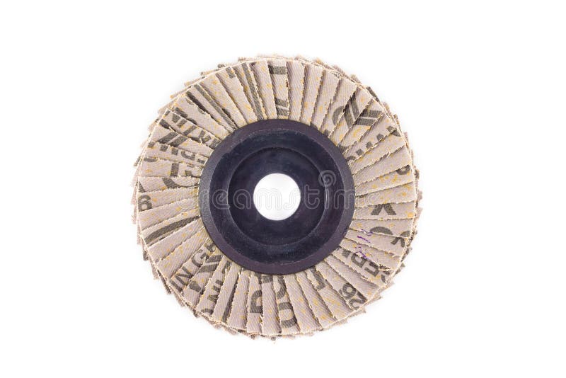Abrasive Disks for Metal Polishing on White Background Stock Image