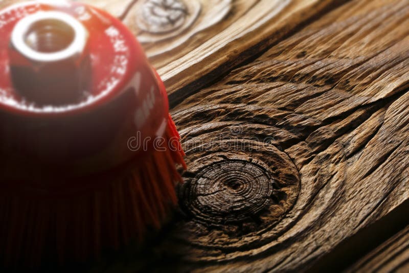 Abrasive Tool for Brushing Wood and Giving it Texture. Wire Brush on