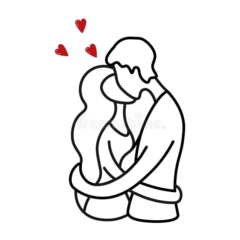 Beso De Una Pareja Enamorada. Retrato Sensual De Un Chico Con Una Chica.  Abrazos Y Coqueteo Ilustraciones Vectoriales Brillantes a Ilustración del  Vector - Ilustración de circuito, arte: 209413564