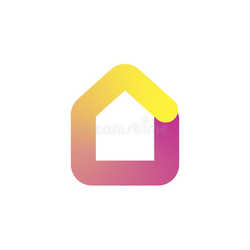 Abrigue o logotipo, ícone no conceito de projeto colorido do inclinação Ilustração do vetor ilustração royalty free Abrigue o logotipo, ícone no conceito de projeto colorido do inclinação Ilustração do vetor ilustração royalty free