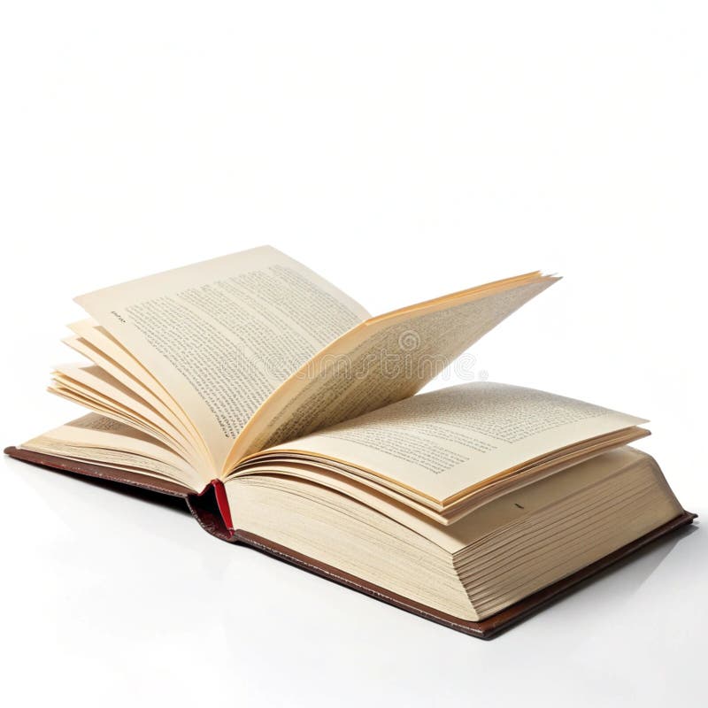 Abrir libro realista aislado en fondo blanco stock de ilustración