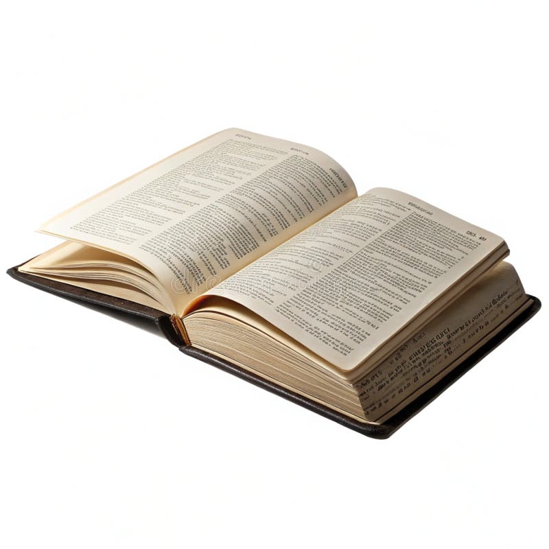 Abrir libro realista aislado en fondo blanco stock de ilustración