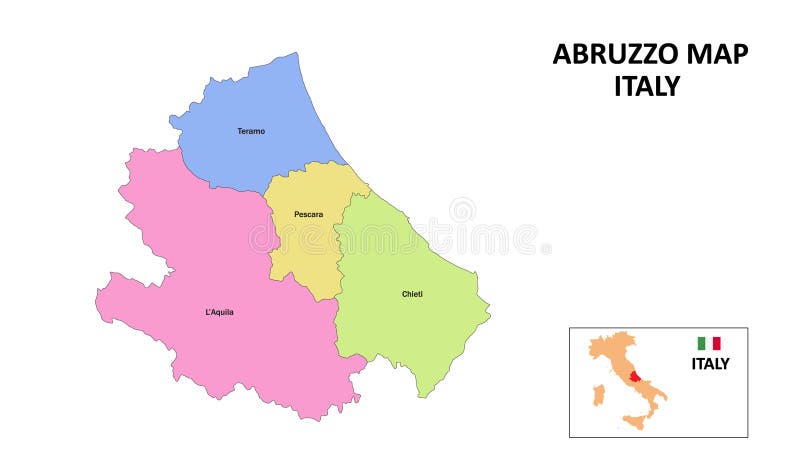 Abruzzo Map District Color Capital 247328731 
