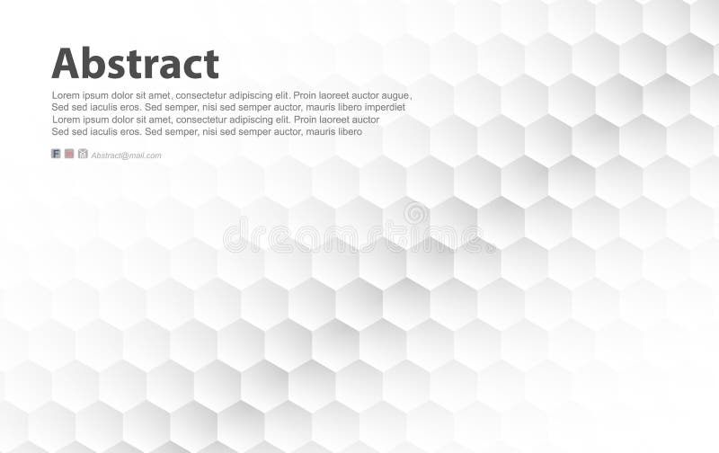 Abrégé fond blanc de surface embouteillée Hexagon, concept de motif moderne Honeypeb, lumière créative et style d'ombre Géométriq illustration libre de droits