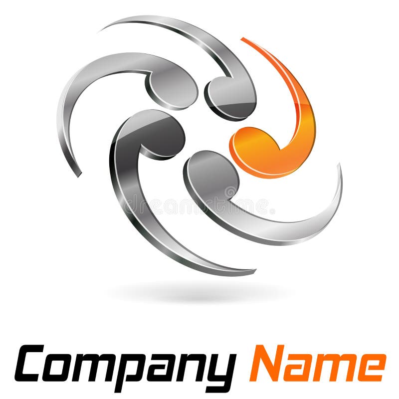 Abrégé sur de marquage à chaud le logo 3d illustration stock Abrégé sur de marquage à chaud le logo 3d illustration stock