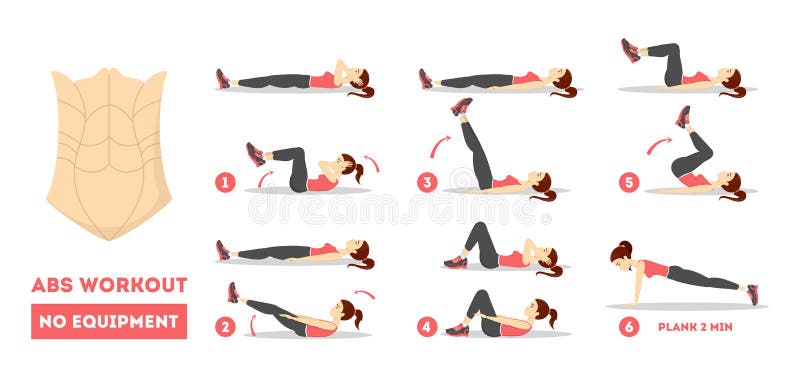 Abs Workout Women Stock Illustrations 225 Abs Workout Women