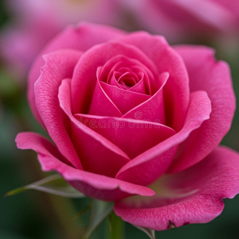 Abschluss einer lebhaften rosa Rosa Rose in voller Blüte, die ihre zarten Blätter mit vektor abbildung