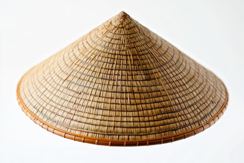Nahaufnahme eines Strohhutes auf weißem Hintergrund, perfekt für den Einsatz im E-Commerce oder in Modebezogenen Kontexten lizenzfreie stockfotografie