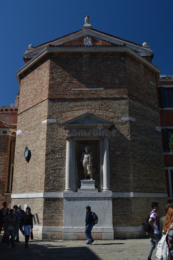 Abside Of The Church Of San Polo In Piazza San Polo Square In Venice. Travel, Holidays, Architecture. March 27, 2015. Venice, Region Of Veneto, Italy