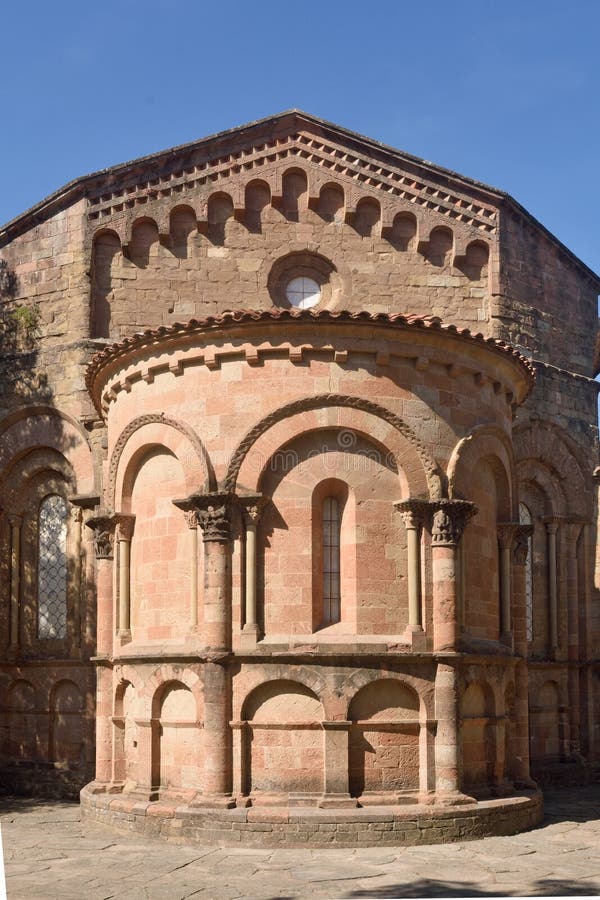 Abside of the romamesque monastery of Sant Joan de les Abadesses, Ripolles, Girona province, Catalonia, Spain