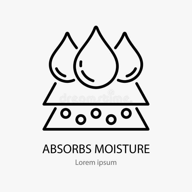 Absorb Moisture Line Icon. Vector Illustration of Layers and Three Drops  Stock Vector - Illustration of pictogram, absorption: 241931383