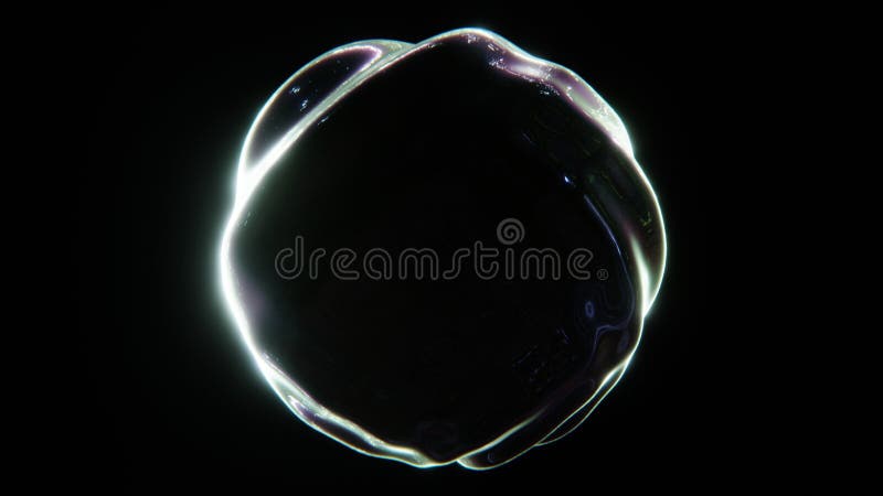 Abstarct oil blob wallpaper. Illuminated shape. Black background and colourful glowing. Gradient chrome scratched texture stock illustration