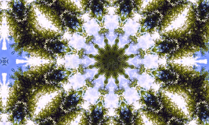 Abstracción caleidoscópica del fondo de los rayos verdes libre illustration