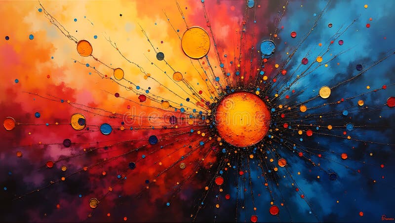 Abstracción digital de la energía radiante ilustración del vector