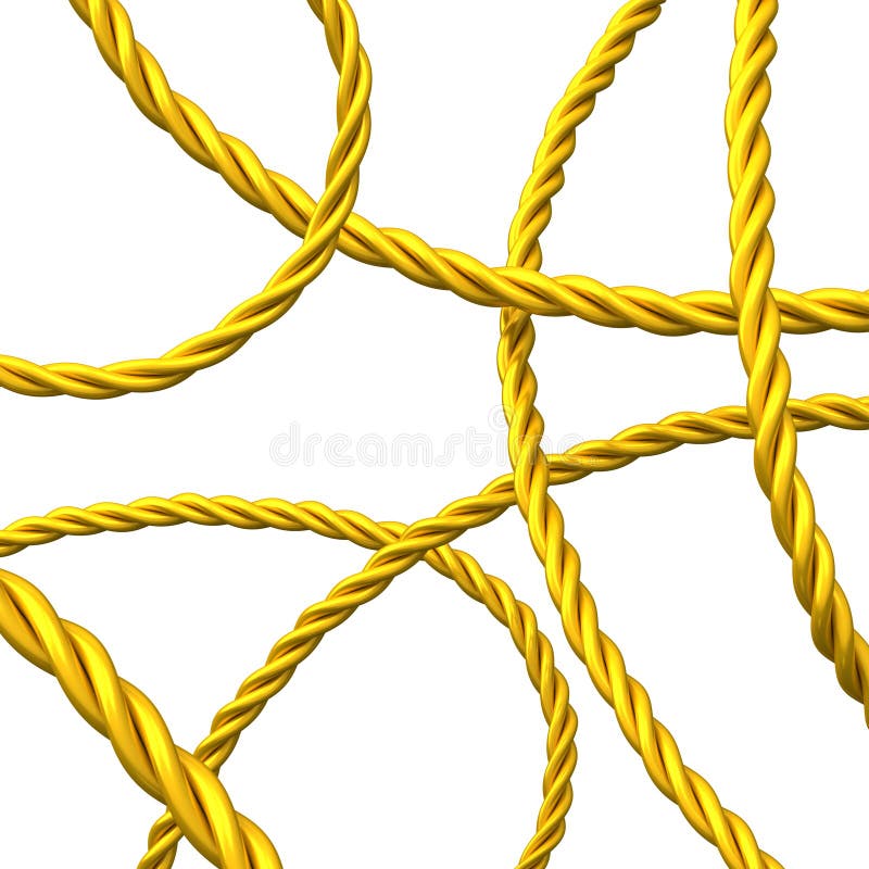 Abstract 3d background of gold rope