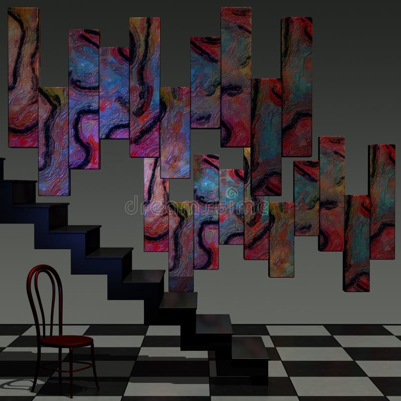 Abstract 3D Room stock illustration. Illustration of brown 16093934