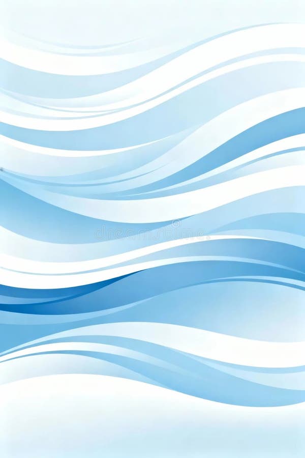 Abstract composition featuring flowing blue and white waves, creating a sense of fluid motion. royalty free illustration