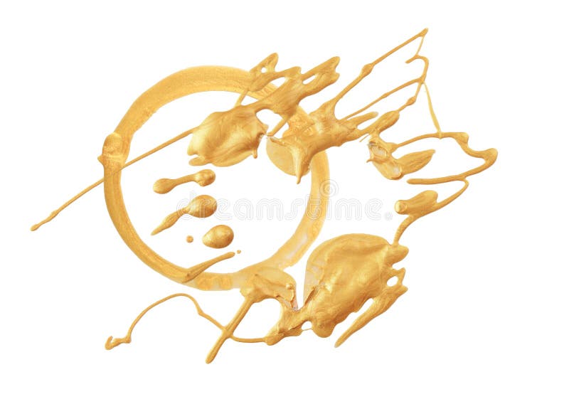 Abstract acrylic color gold elements. Isolated. stock photos Abstract acrylic color gold elements. Isolated. stock photos