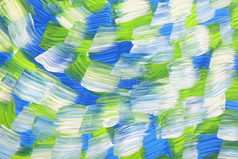 An abstract of splattered acrylic paint and distinct brush strokes to form of a landscape of field and sky. Acrylic illustrations