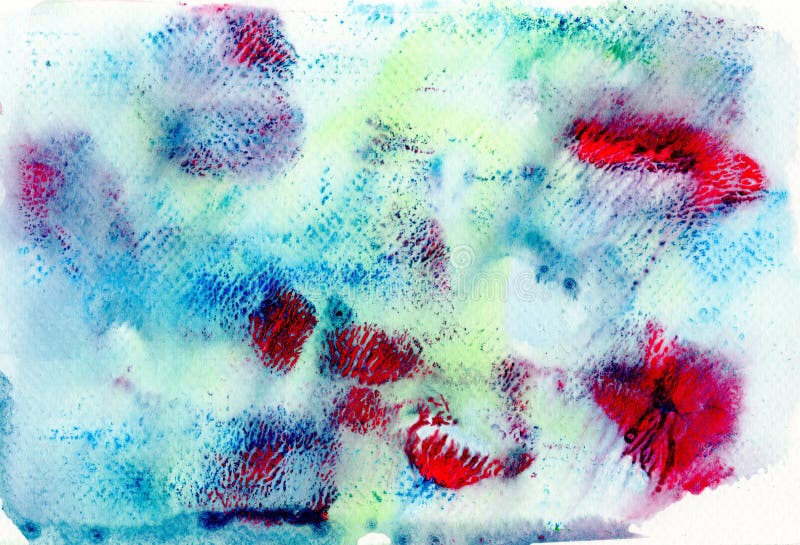 Abstract Acrylic Painting on Paper Stock Image Image of hand