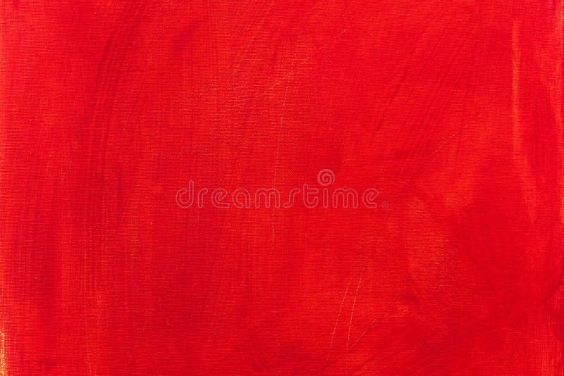Abstract acrylic red painted canvas texture background with brush strokes