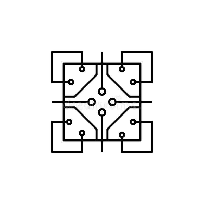 Abstract, advanced, chip, electronics icon. Element of future pack for mobile concept and web apps icon. Thin line icon for royalty free illustration