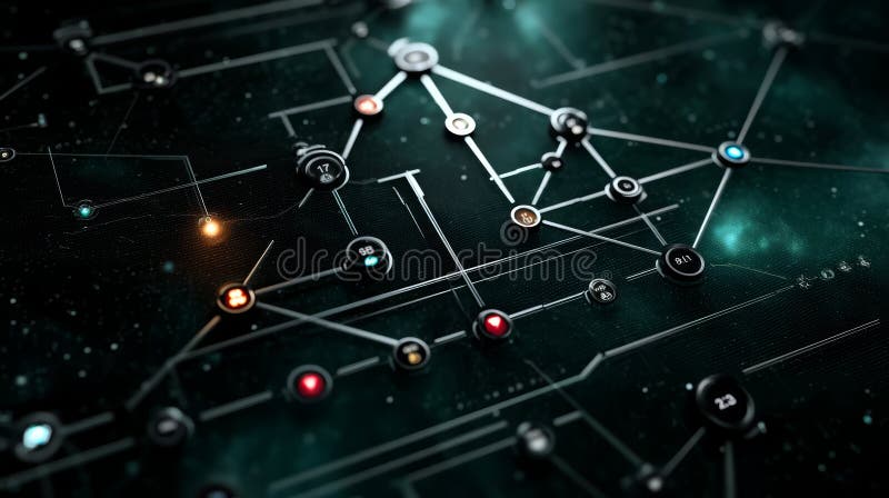 Abstract AI Decision Tree Visualization for Analyzing Customer Behavior Patterns royalty free illustration