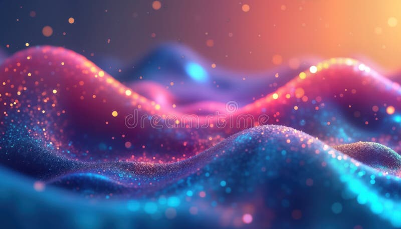 Abstract vibrant liquid design with swirling fluid patterns. Dynamic mixture of pink, blue colours creating royalty free illustration.