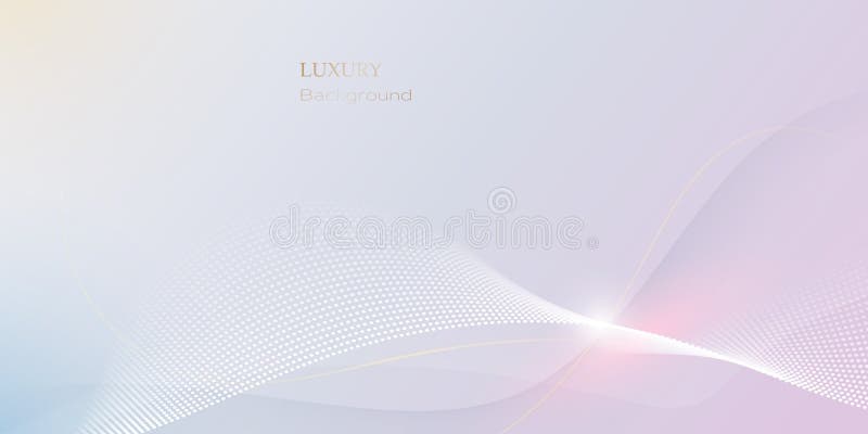 Abstract alb moale linie de undă de aur model și textura pe fundal gri deschis gradient. Proiectare linie netedă element vectorial royalty free illustration