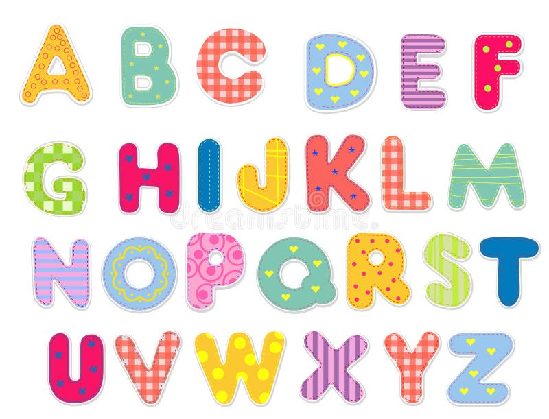 Alphabet set letters a - L stock vector. Illustration of crayon - 9029680