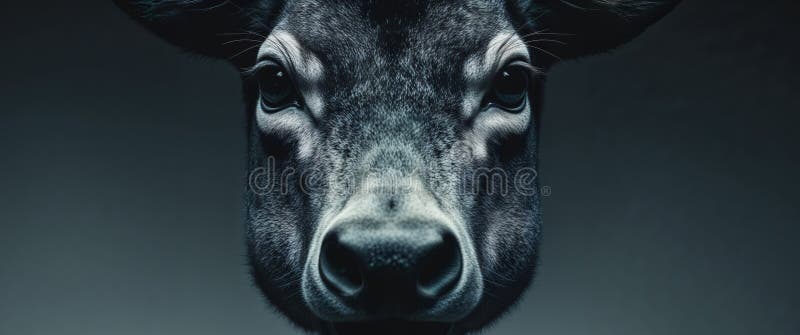 Abstract animal head dark and mysterious image stock photo