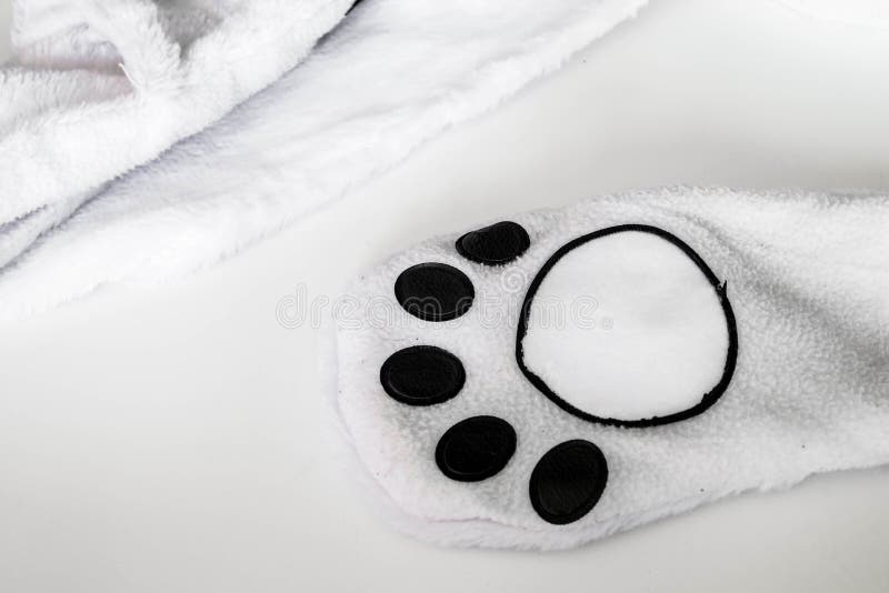 Abstract animal paw, part of clothes royalty free stock photos