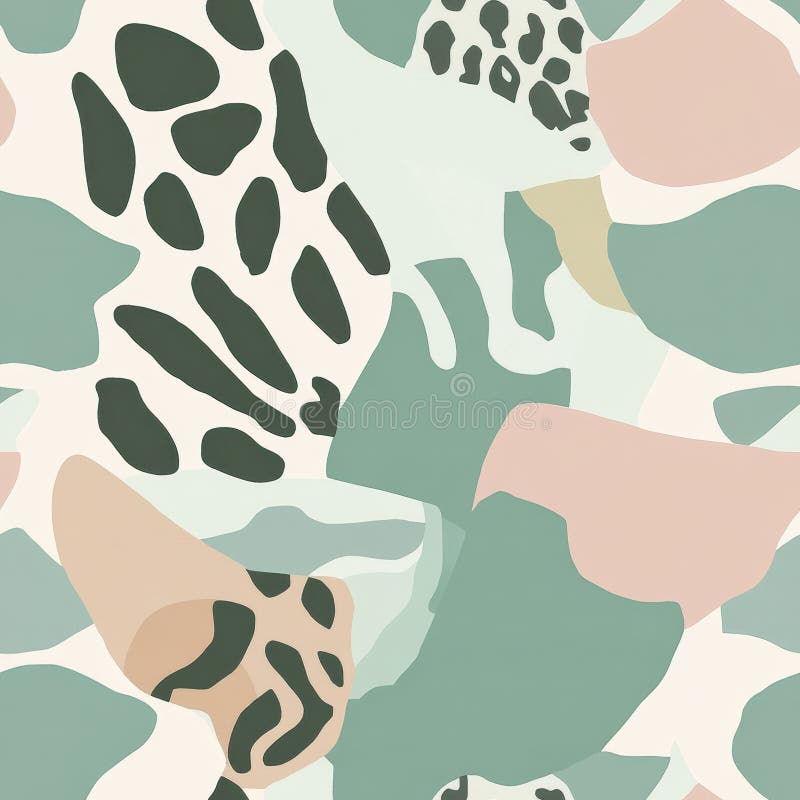 Abstract Animal Print Pattern with Soft Pastel Colors in Modern Style stock photography