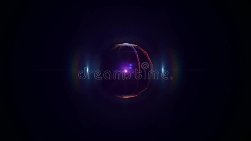 Abstract animated colored sphere in the center of the screen. Mockup stock illustration