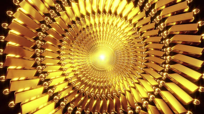 Abstract animated illustration loop glowing golden background royalty free illustration