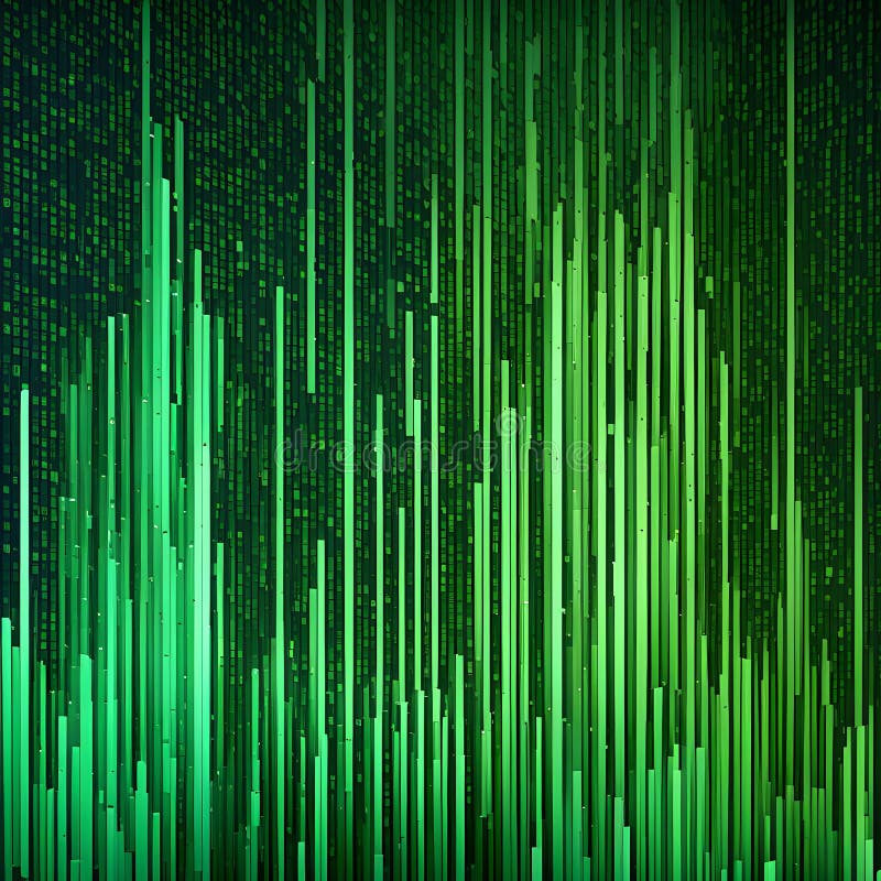 Abstract animation of binary code cascading down like digital rain stock illustration