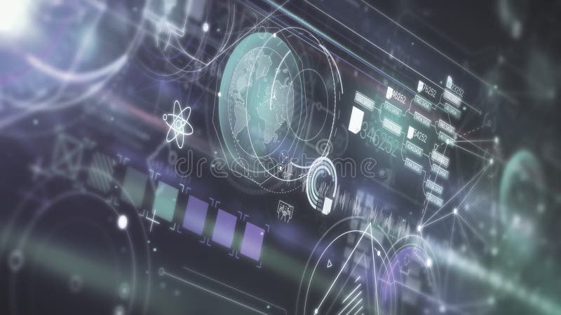 Virtual three-dimensional digital space of big data. vector illustration