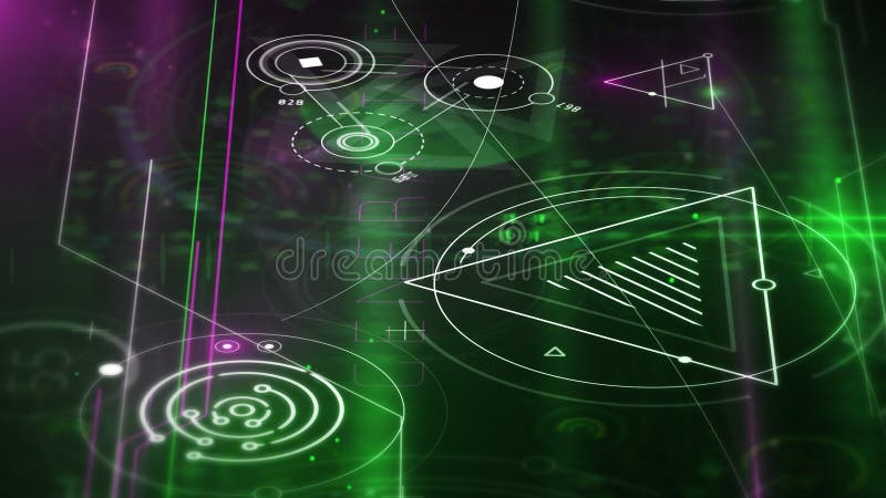 Animated flow of abstract NFT digital space. stock illustration