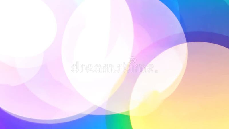 Abstract animation of overlapping, translucent circles in soft pastel colors. The circles move and change size, creating a dreamy stock illustration