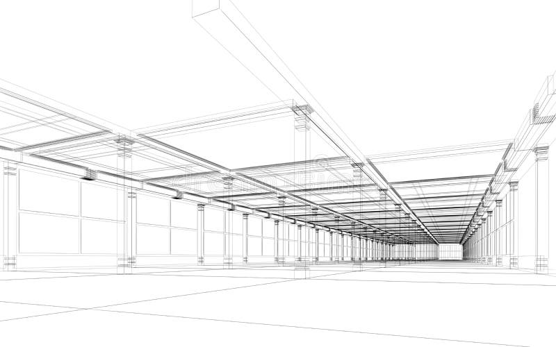 Astratto architettonico  tridimensionale costruzione.