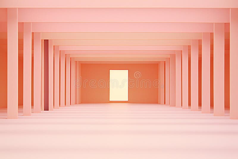 Abstract architecture background, empty open space interior stock illustration