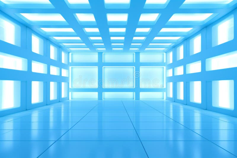 Abstract architecture background, empty open space interior stock illustration