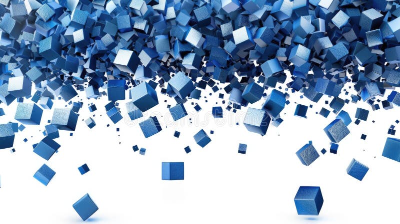 A dynamic and abstract background featuring blue cubes made with modern art technology. AIG53M royalty free stock photos